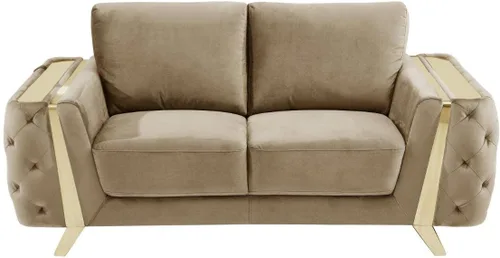 Vista 9 de Blackjack Furniture Lucca Collection - Sofás de terciopelo para sala de estar con marco de madera brasileña tapizado y patas de acero inoxidable, 2