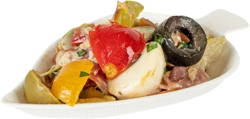 Vista 17 de Restaurantware Platos de degustación sin PFAS añadido de 3.2 x 2.1 pulgadas, 100 platos desechables, compostables para el hogar, aptos