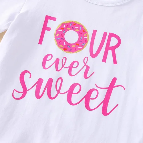 Vista 40 de Conjunto de ropa de cumpleaños para bebé niña pequeña, camiseta de manga larga, pantalones de campana, diadema