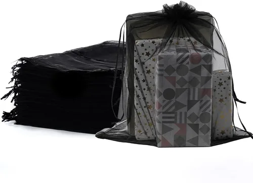 Vista 12 de Meowoo 12 bolsas grandes de organza, bolsas de malla grandes de 12 x 16 pulgadas con cordón, bolsas de regalo de malla con cordón para zapatos