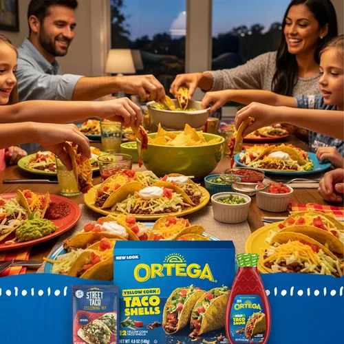 Vista 3 de Ortega Kit de cena de tacos de maíz amarillo, 12