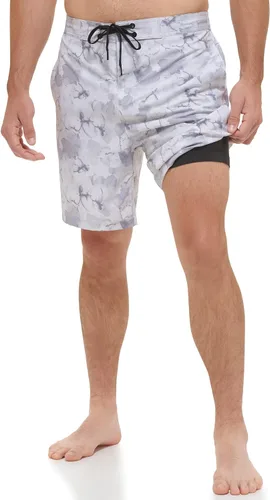 Vista 5 de Calvin Klein Men's Standard Uv Protected Quick Dry Graphic Print Swim Trunk