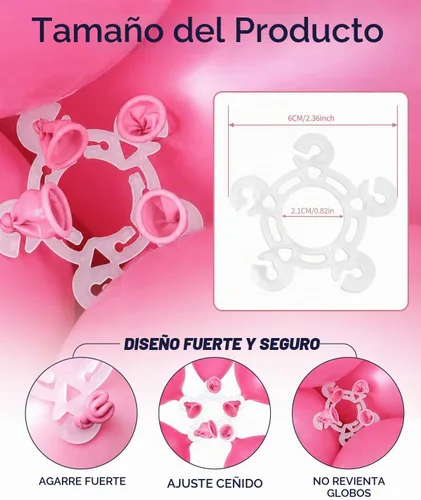 Vista 4 de Tinabless Balloon Arch Clips Set, 80 Reusable Balloon Clips with Tying Tool Balloon Clip Sets - 80pcs