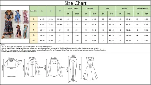Vista 6 de Esopkuu Vestido largo de verano para mujer, estilo retro, manga corta, sexy, cuello en V, cruzado, cintura alta, empalme abierto