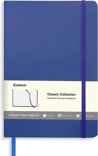 Vista 21 de Comix Cuaderno rayado para mujeres y hombres, cuadernos de diario para oficina, escuela, hogar, 240 páginas, 5.5 x 8.3 pulgadas, rayas Negro