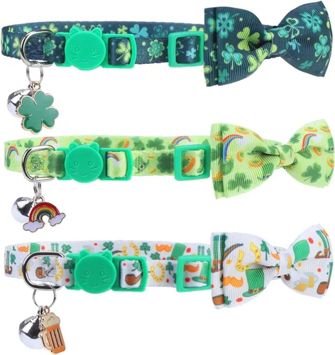 Vista 35 de PUPTECK Airtag - Collar de gato ajustable con campanas, collar de gatito ajustable para niñas y niños pequeños, cachorro, conejito, bonito accesorio