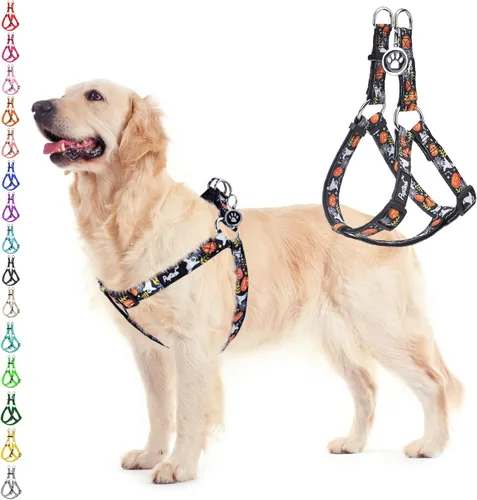 Vista 76 de Pupteck - Arnés para perros sin jalar, suave, ajustable, de nailon, talla básica, chaleco para cachorro, para caminar al aire libre con etiqueta