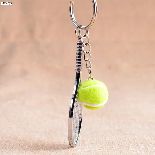 Vista 2 de Mini llavero lindo de fútbol, bolos, tenis, béisbol para hombres, mujeres, niños y niñas