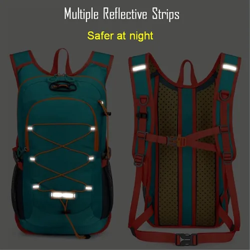 Vista 6 de Mochila ligera de hidratación para ciclismo, mochila de gran capacidad para viajes, senderismo, escalada, esquí, correr, para hombres y mujeres Negro