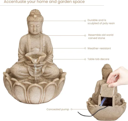 Vista 5 de Bits y piezas – Fuente de interior BUDA – Fuente de agua Zen de mesa