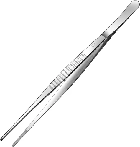 Vista 10 de Aniso Pinzas largas - Pinzas de cocina de precisión con dientes aserrados, pinzas para barbacoa y cocina (15 cm) Mango de precisión dentado