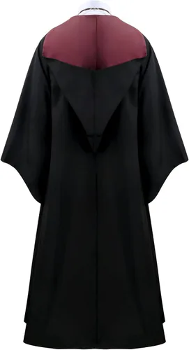 Vista 3 de EIRIEN Bata de mago para la escuela, disfraz de mago para adultos, hombres y niños, con capucha, varita mágica, capa de Halloween, cosplay, disfraz