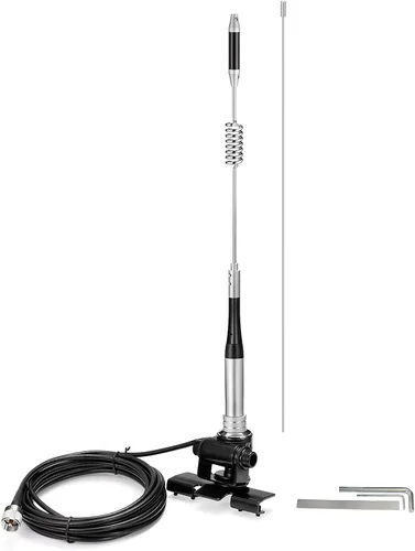 Vista 9 de Bingfu Antena de radio móvil de radioaficionado VHF UHF 136-174MHz 400-470MHz Radio aficionado Radio de dos vías Antena de radio con soporte fijo