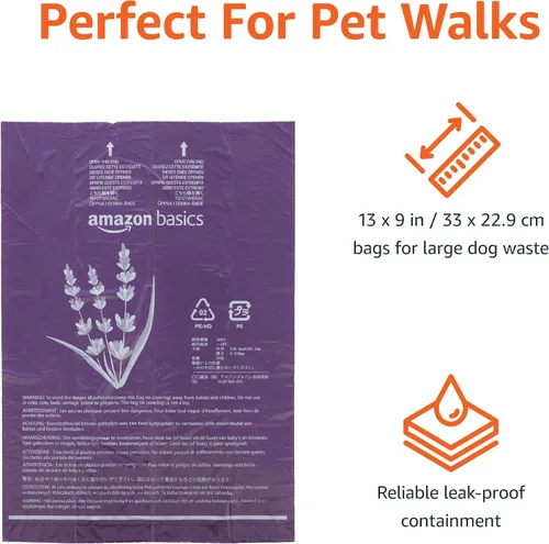 Vista 3 de Amazon Basics Bolsas de basura estándar con aroma a lavanda de primera calidad, 300 unidades (15 paquetes de 20)