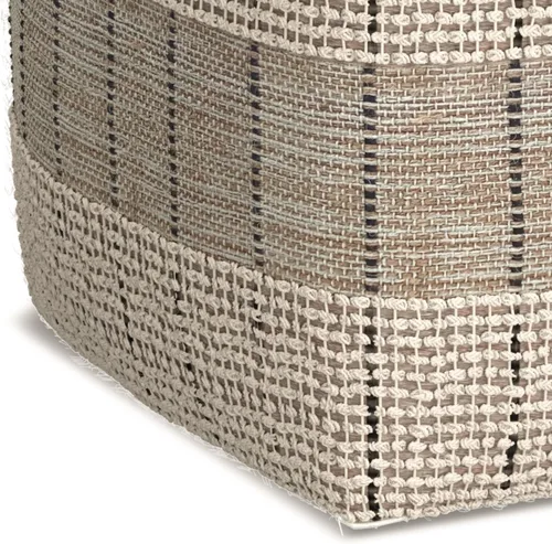 Vista 7 de SIMPLIHOME Elmer Puf cuadrado – 18 pulgadas de ancho tejido a mano yute y algodón otomano en color natural y gris, reposapiés contemporáneo