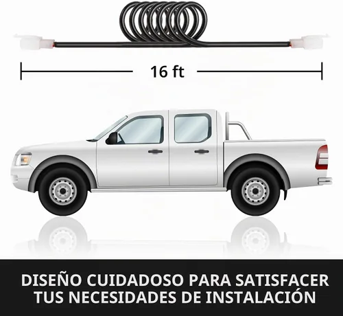 Vista 6 de Kit de luces estroboscópicas de emergencia escondidas, 4 bombillas HID, 13 patrones intermitentes, cable de 16 pies con controlador de faros Blanco