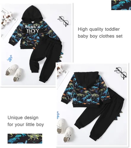 Vista 5 de Conjunto de 2 piezas de ropa de manga larga de algodón para niño y niño sudadera de camuflaje