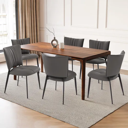 Vista 13 de Homcosan Juego de 2 sillas de comedor, modernas sillas de cocina con asiento acolchado tapizado y patas de metal, fácil montaje, sillas de comedor