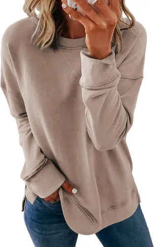 Vista 20 de Dokotoo Women's Casual Crew Neck Sweatshirt Loose Long Sleeve Pullover Tops Jade (Moonlight Jade)