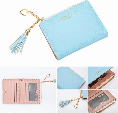 Vista 4 de Llavero pulsera con bolsillo para tarjetero, llavero con borla, llavero para mujer