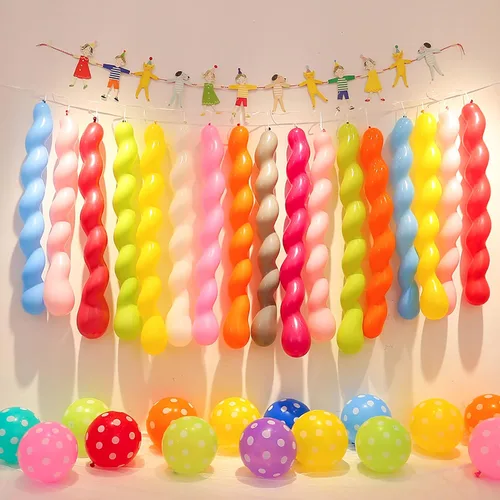 Vista 5 de 200 globos helicoides decoración de fiesta de látex globos con bomba (globo helicoidal)