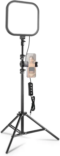 Vista 11 de NEEWER Basics Kit de iluminación de panel de luz de video LED, luces de estudio portátiles regulables bicolor con soporte de trípode y filtros