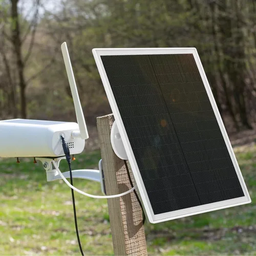 Vista 7 de Kanayu Paquete de 4 paneles solares para cargador de cámara de seguridad compatible con cámara de batería recargable 5 V 6 W, panel solar USB