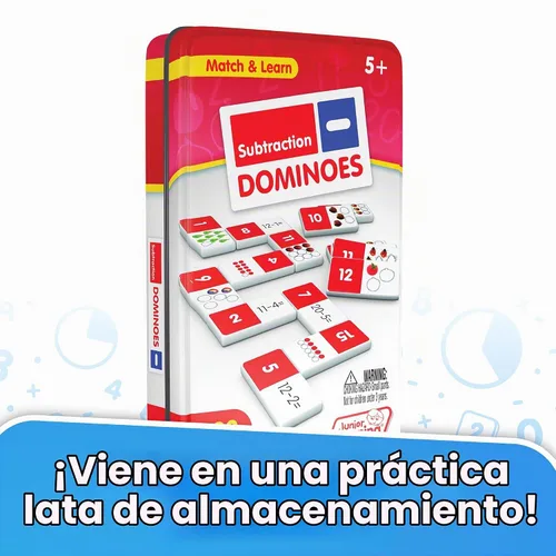 Vista 4 de Junior Learning Dominoes Subtraction Blanco 7.8 H x 4.7 L x 1.5 W