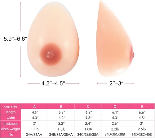 Vista 4 de Y-NOT Formas de pecho de silicona para travestis, mastectomía tetas falsas prótesis