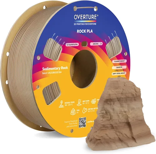 Vista 19 de OVERTURE - Filamento PLA Rock de 1.75 mm, para impresora 3D de mármol, carrete de 2.2 libras, precisión dimensional +/- 0.02 mm, para impresoras FDM