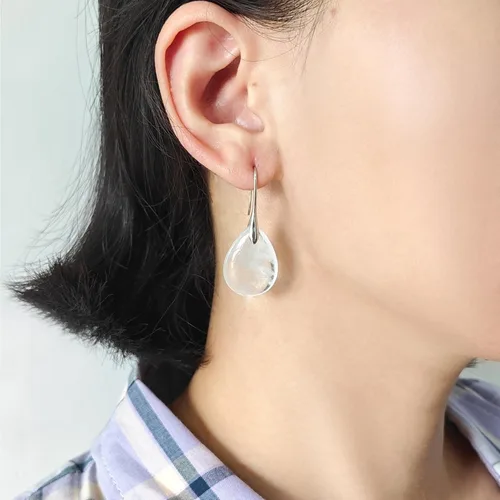 Vista 2 de Aretes colgantes de piedra natural con piedra natal curativa