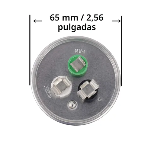 Vista 2 de BOJACK 55+5uF 55/5MFD ±6% 370V/440V CBB65 Condensador de arranque circular de doble ejecución para funcionamiento del motor de CA o arranque