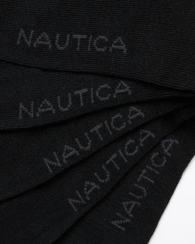 Vista 3 de Nautica Calcetines de vestir para hombre, calcetines redondos con patrones (paquete de 10)