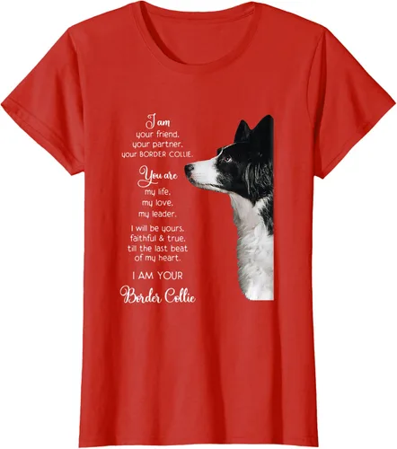 Vista 60 de Funny I Am Your Friend Your Partner Your Border Collie - Camiseta de regalo, Negro, S