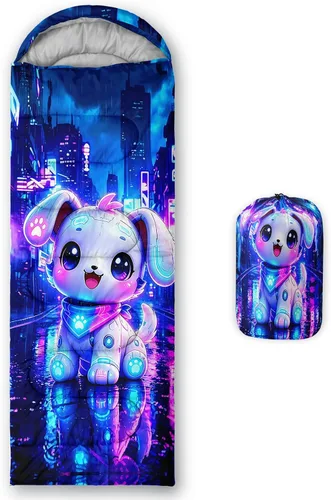 Vista 27 de QOOMO Axolotl - Lindos sacos de dormir para campamento, 3 estaciones, clima cálido y fresco, ligeros, impermeables, para adultos y niños, viajes