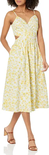 Vista 10 de The Drop Vestido midi Makenna con tirantes cruzados y espalda fruncida para mujer Negro