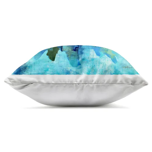 Vista 2 de Stupell Industries Liz Jardine - Almohada de diseño de coral acuático azul rústico, 18 x 18 pulgadas