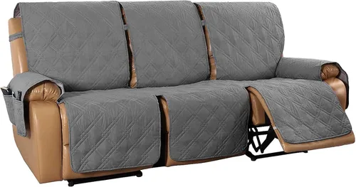 Vista 14 de Beacon Pet Funda para silla reclinable, funda elástica para sofá reclinable de 2/3 plazas, funda impermeable con bolsillos, protector de muebles