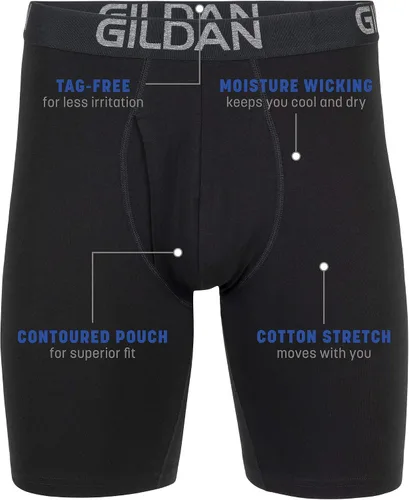 Vista 2 de Gildan - Calzoncillos tipo bóxer elásticos de algodón para hombre, paquete múltiple