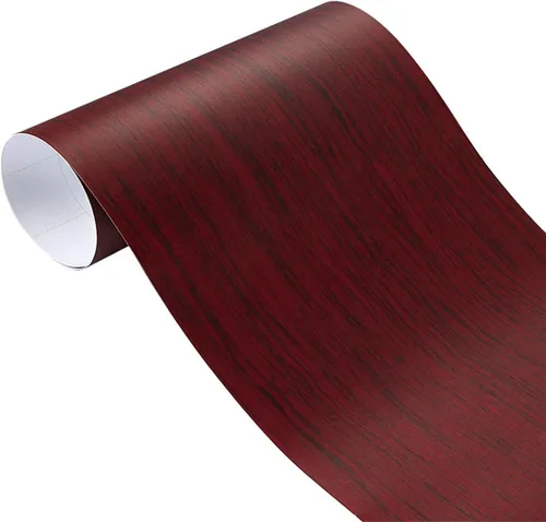 Vista 15 de Papel de contacto autoadhesivo con textura de vinilo de grano de madera de alto brillo, para decoración interior de automóvil, calcomanías