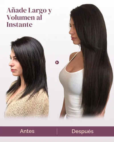Vista 6 de LONAI 6 extensiones de cabello con clip, 24 pulgadas de largo, lacio, sintético, postizo para mujer, rubio ceniza natural