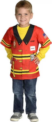 Vista 10 de Aeromax Mi primer traje de bombero, camisa fácil de colocar, de 3 a 6 años, Astronauta/Naranja, Anaranjado