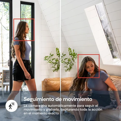 Vista 7 de Luna 2K Cámaras interiores para seguridad del hogar, WiFi de 2.4 GHz y 5 GHz, inclinación panorámica de 360 grados, foco integrado, seguimiento