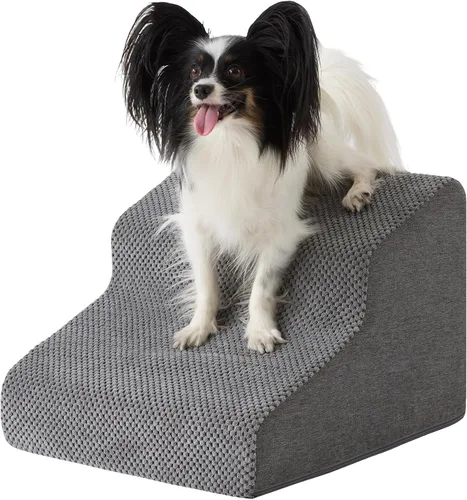 Vista 11 de Ahpmeoa Escaleras para perros para cama de 23 pulgadas de alto, escalones Gris