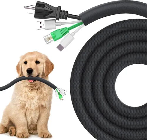Vista 11 de UOMTFAI Protector de Cable para Perros y Gatos 3.05m - 1/2 pulgada, Funda Flexible para Cables para una Fácil Gestión de Cables, Protege los Cables
