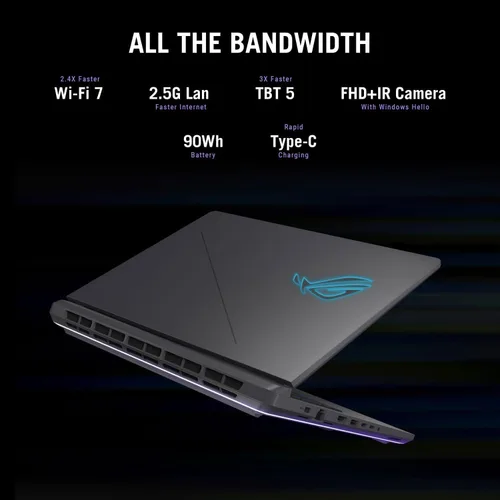 Vista 7 de ASUS ROG Strix G18 (2025) Laptop para juegos, NVIDIA RTX 5080 16GB GDDR7, Intel Ultra 9 275HX(hasta 5.4GHz), pantalla Rog Nebula de 18 pulgadas, 240