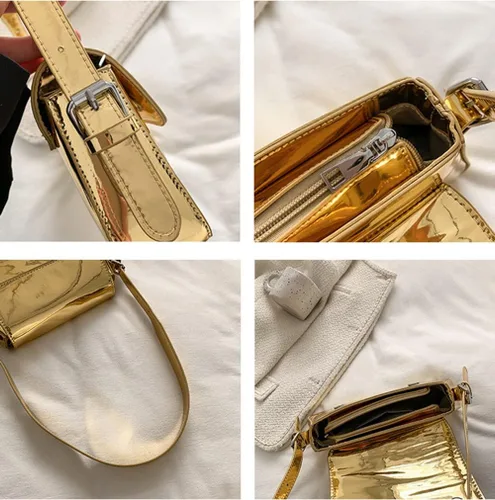 Vista 5 de Bolso de noche para mujer, Y2k, plateado, bolso hobo, bolso de mano, bolso de mano, bolso de mano, bolso de fiesta, bolso de mano, bolsos cruzados