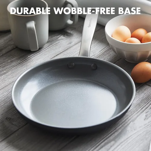 Vista 6 de GreenPan Chatham - Juego de sartenes de cerámica anodizada dura y saludable 8%22 y 10%22, apto para horno, gris y cerámica anodizada dura Chatham