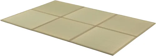 Vista 10 de FULI Colchón de tatami japonés, tapete Igusa (hierba 100% japonesa Rush) se pliega en tres, fabricado en Japón (natural, individual)