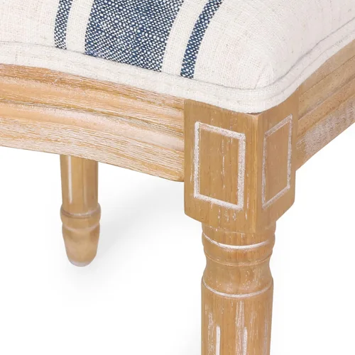 Vista 13 de Christopher Knight Home - Juego de sillas para comedor, modelo Phinnaeus, juego de 4, madera, rayas azul oscuro + beige claro + natural